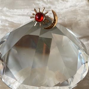 Golden Sun Moon Red Gem Ring